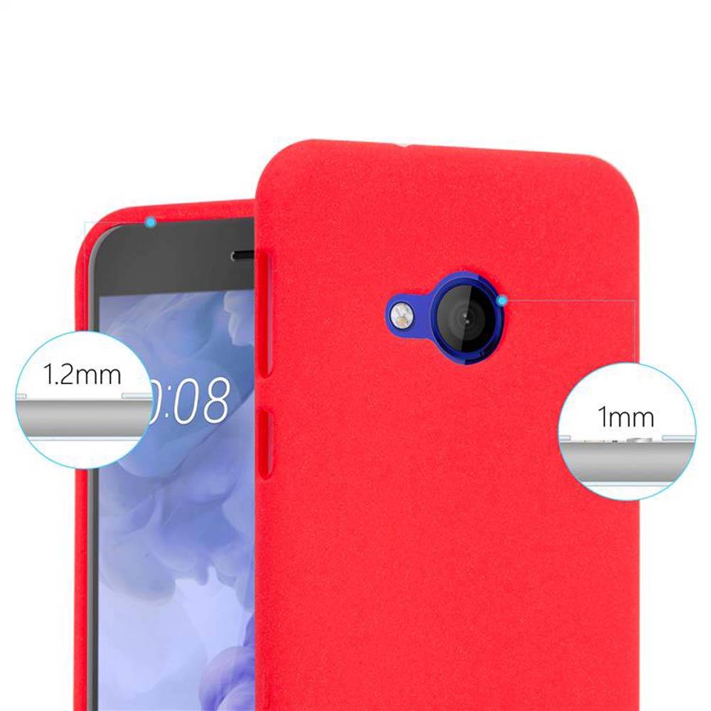 Cadorabo Schutzhülle für HTC U PLAY Hülle in Rot Handyhülle TPU Etui Cover Case