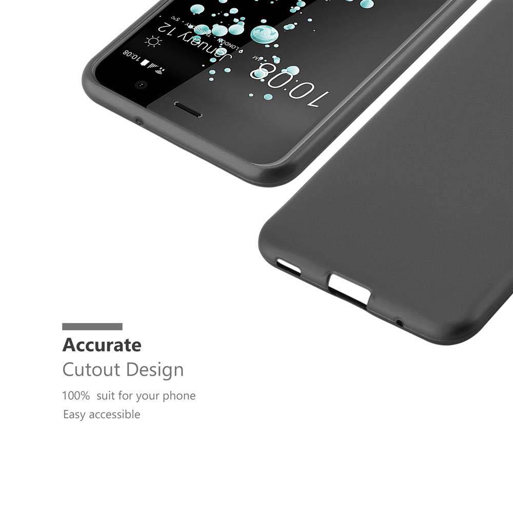 Cadorabo Schutzhülle für HTC U PLAY Hülle in Grau Handyhülle TPU Silikon Etui Cover Case