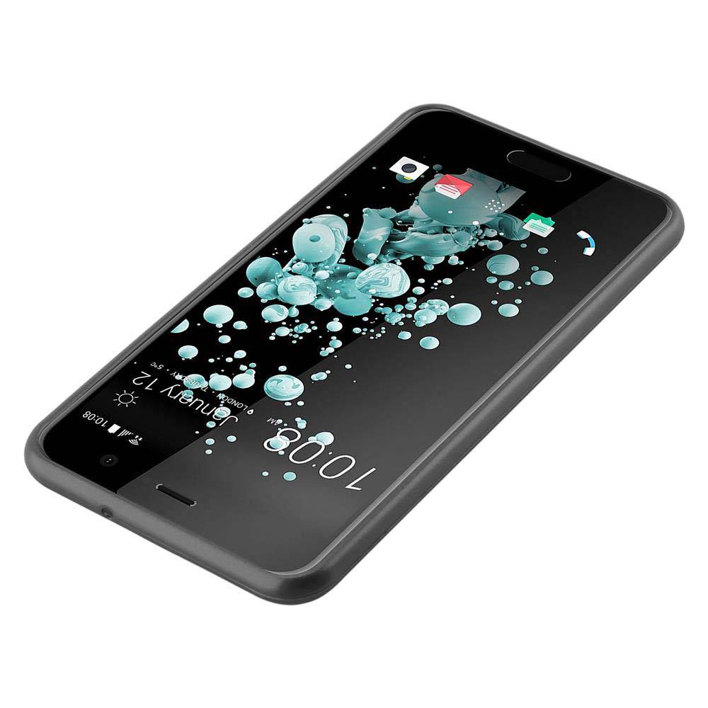 Cadorabo Schutzhülle für HTC U PLAY Hülle in Grau Handyhülle TPU Silikon Etui Cover Case