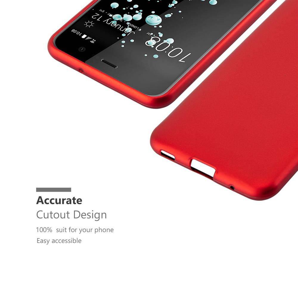 Cadorabo Schutzhülle für HTC U PLAY Hülle in Rot Handyhülle TPU Silikon Etui Cover Case
