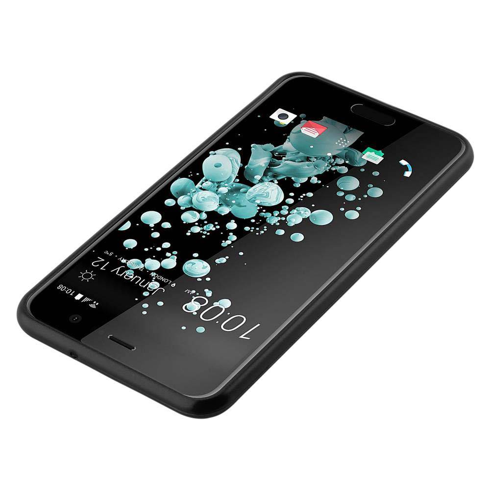 Cadorabo Schutzhülle für HTC U PLAY Hülle in Schwarz Handyhülle TPU Silikon Etui Cover Case