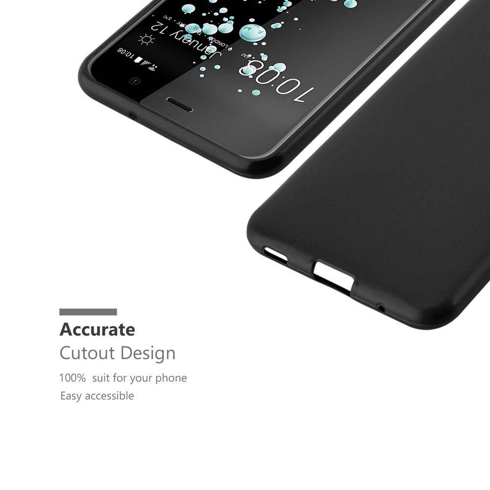 Cadorabo Schutzhülle für HTC U PLAY Hülle in Schwarz Handyhülle TPU Silikon Etui Cover Case