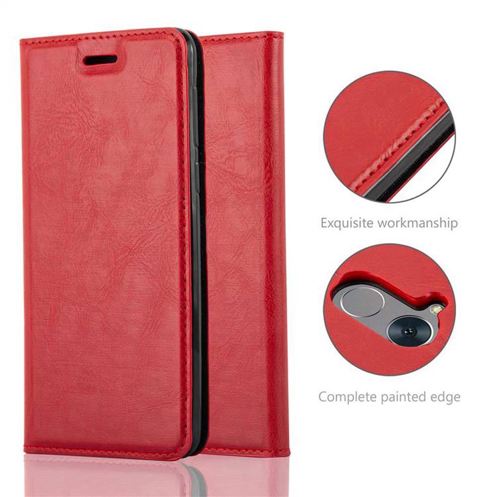 Cadorabo Hülle für Honor 6C Schutz Hülle in Rot Handyhülle Etui Case Cover Magnetverschluss