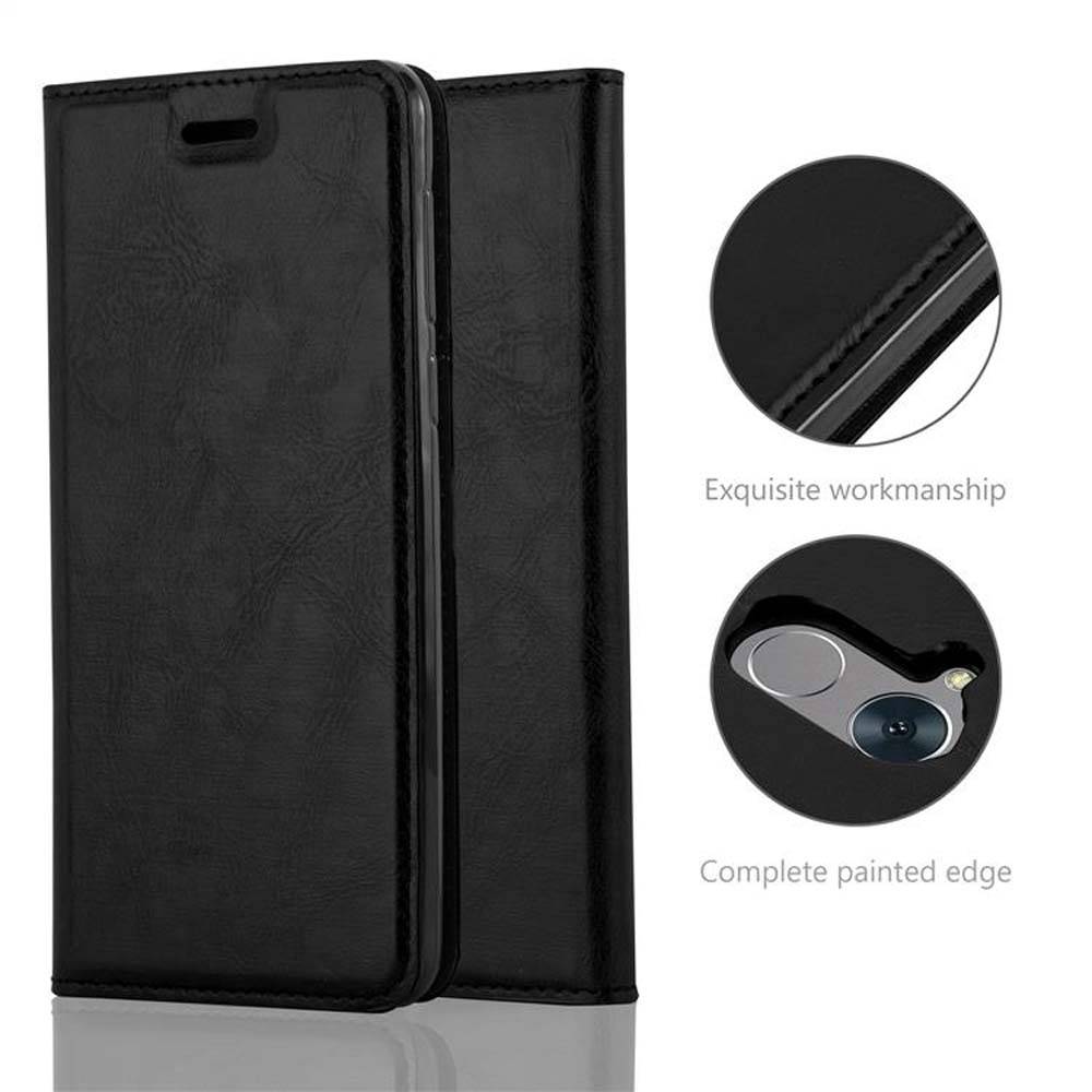 Cadorabo Hülle für Honor 6C Schutz Hülle in Schwarz Handyhülle Etui Case Cover Magnetverschluss