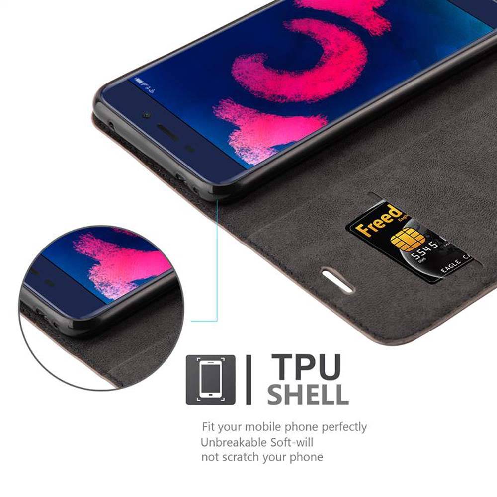 Cadorabo Hülle für Honor 6C PRO Schutz Hülle in Braun Handyhülle Etui Case Cover Magnetverschluss