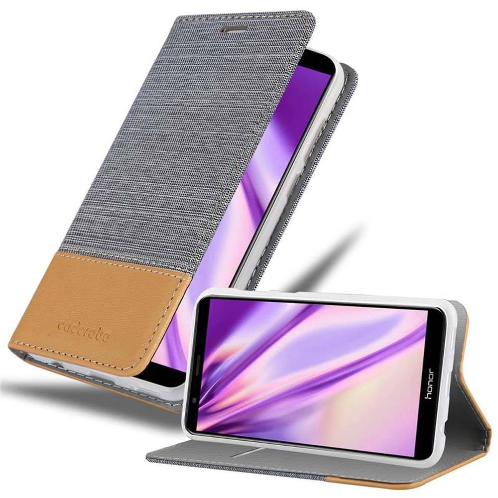 Cadorabo Hülle für Honor 7X Schutzhülle in Grau Handy Hülle Etui Book Case Cover