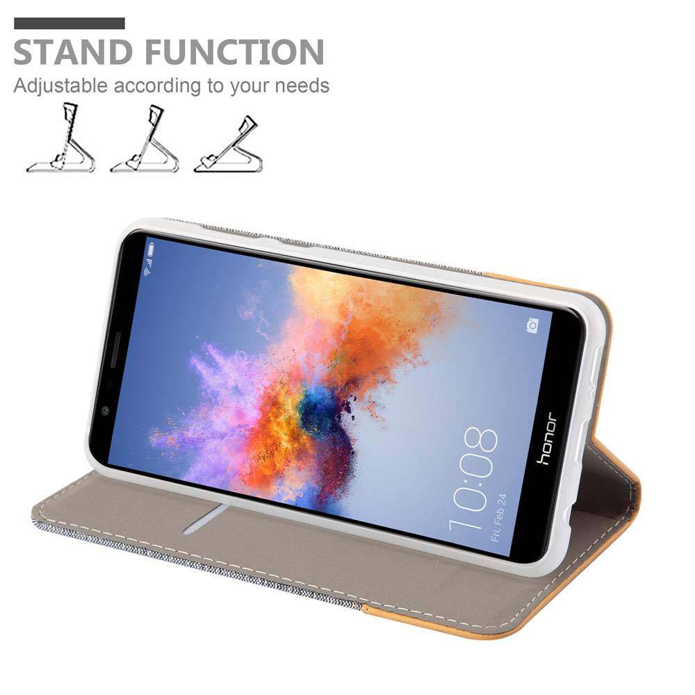 Cadorabo Hülle für Honor 7X Schutzhülle in Grau Handy Hülle Etui Book Case Cover