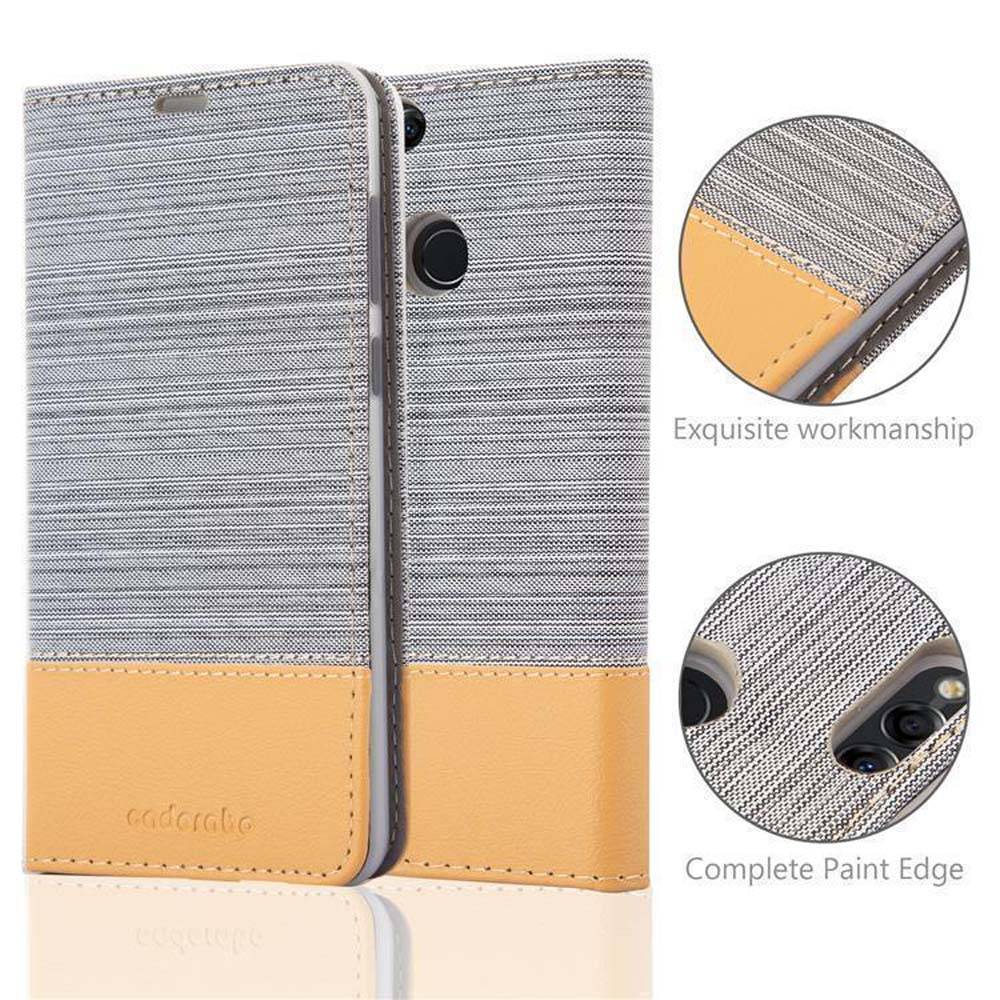 Cadorabo Hülle für Honor 7X Schutzhülle in Grau Handy Hülle Etui Book Case Cover