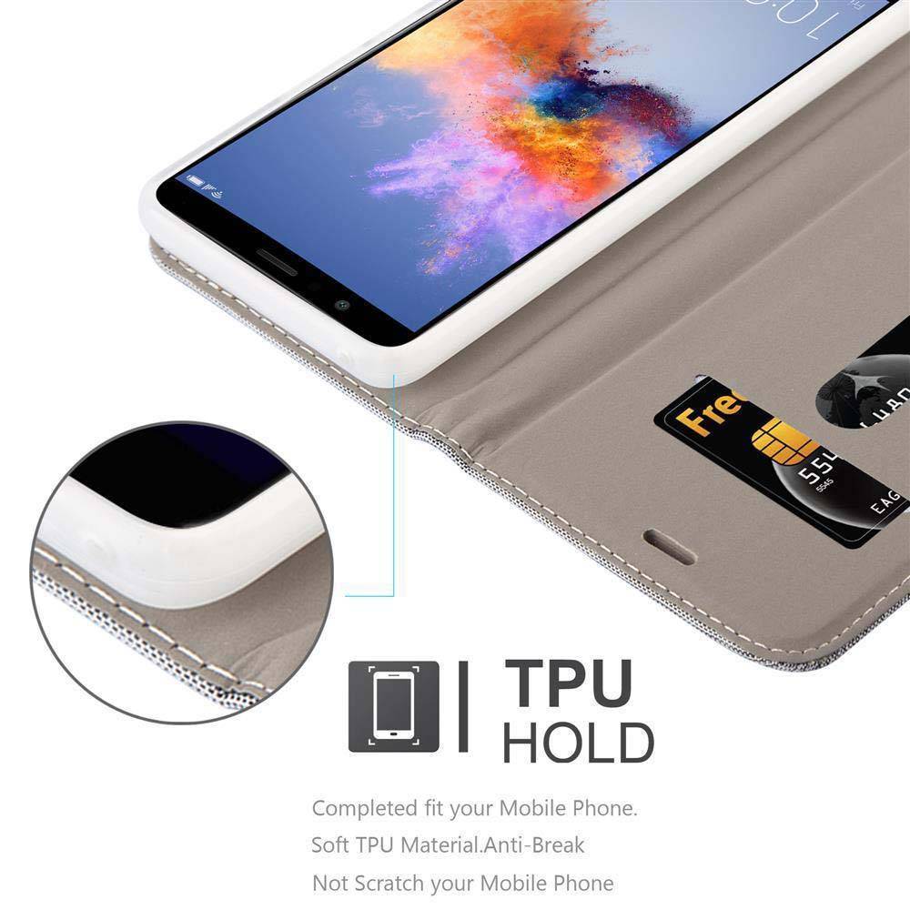 Cadorabo Hülle für Honor 7X Schutzhülle in Grau Handy Hülle Etui Book Case Cover