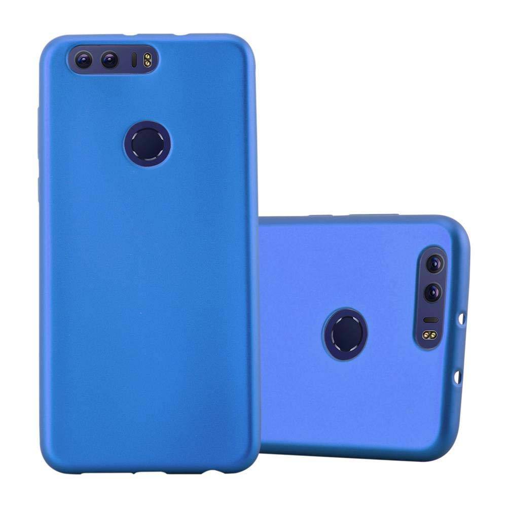 Cadorabo Schutzhülle für Honor 8 / 8 PREMIUM Hülle in Blau Handyhülle TPU Silikon Etui Cover Case