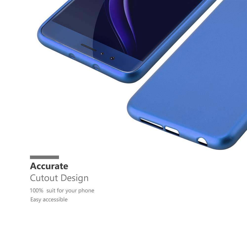 Cadorabo Schutzhülle für Honor 8 / 8 PREMIUM Hülle in Blau Handyhülle TPU Silikon Etui Cover Case