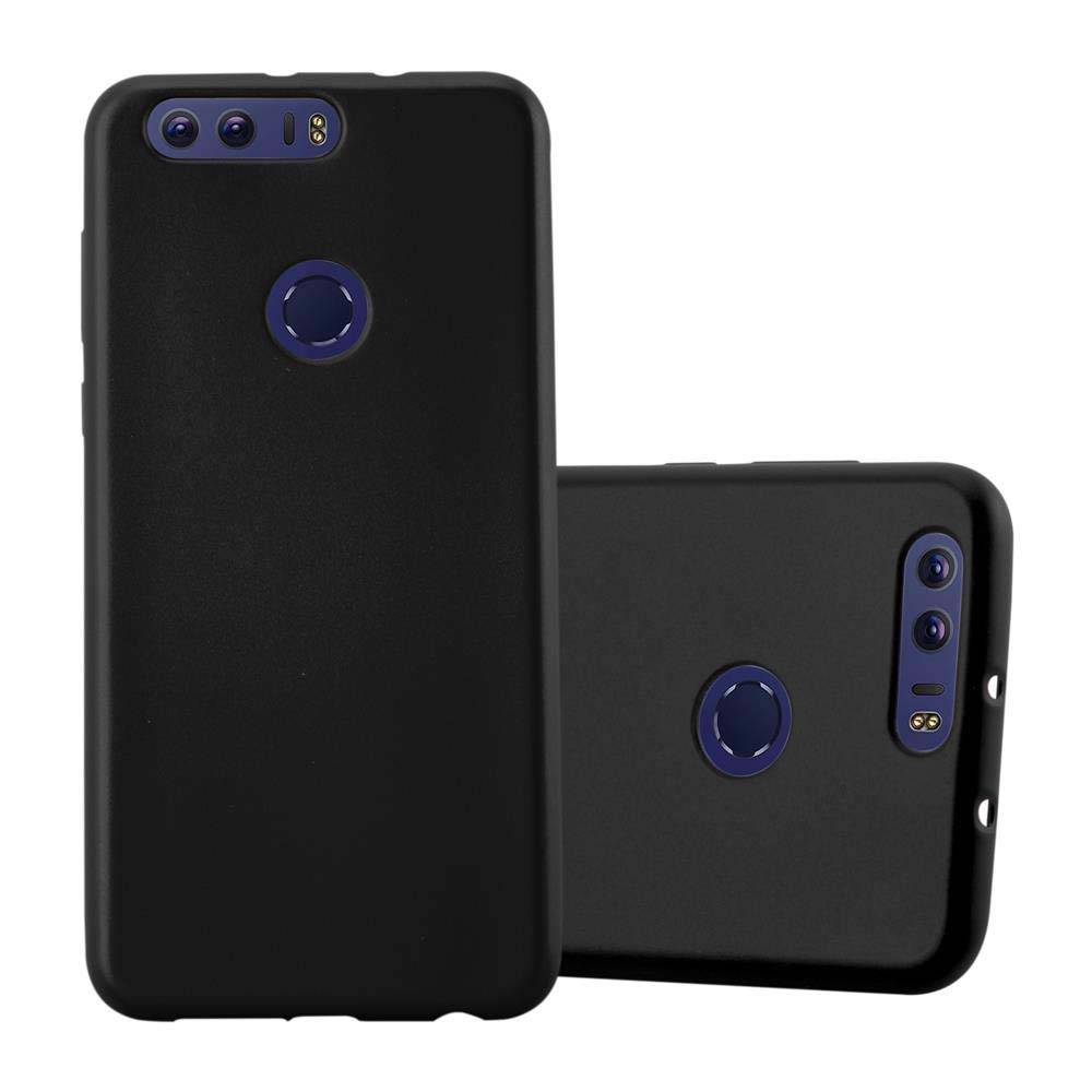 Cadorabo Schutzhülle für Honor 8 / 8 PREMIUM Hülle in Schwarz Handyhülle TPU Silikon Etui Cover Case
