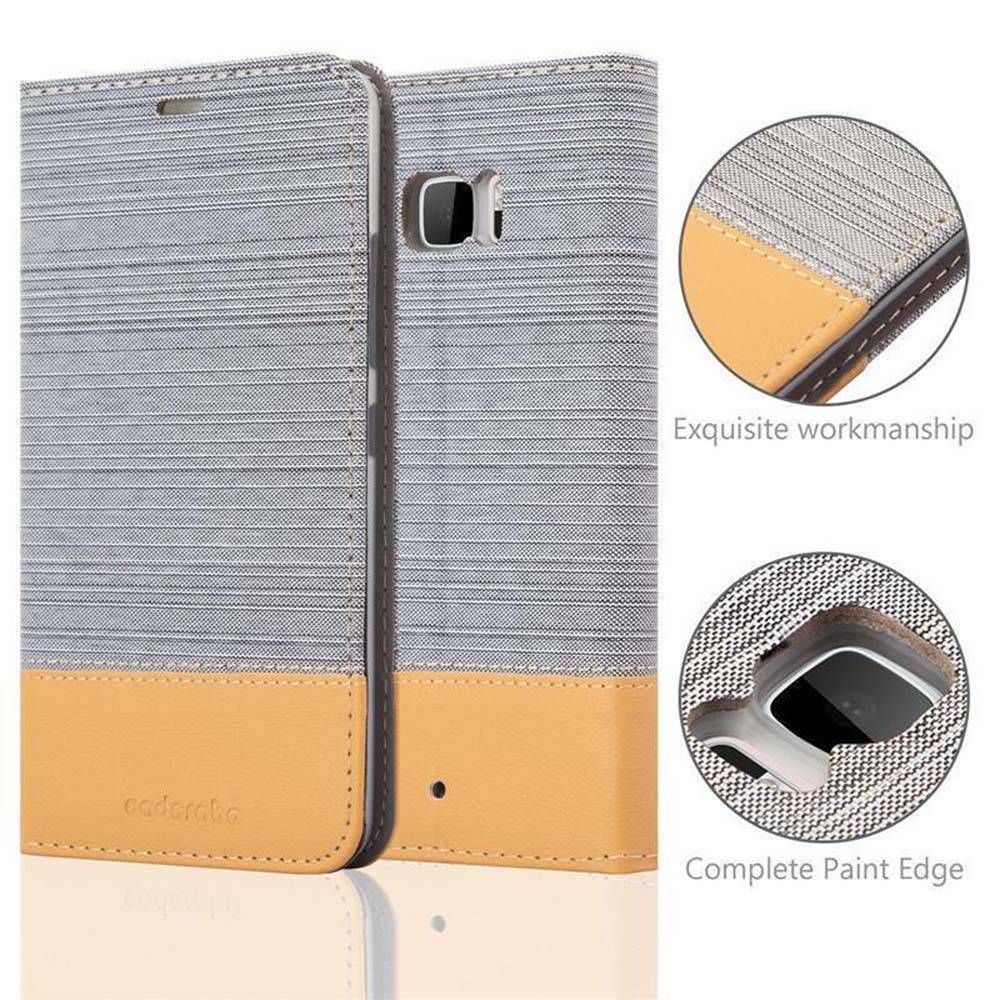 Cadorabo Hülle für HTC U ULTRA Schutzhülle in Grau Handy Hülle Etui Book Case Cover