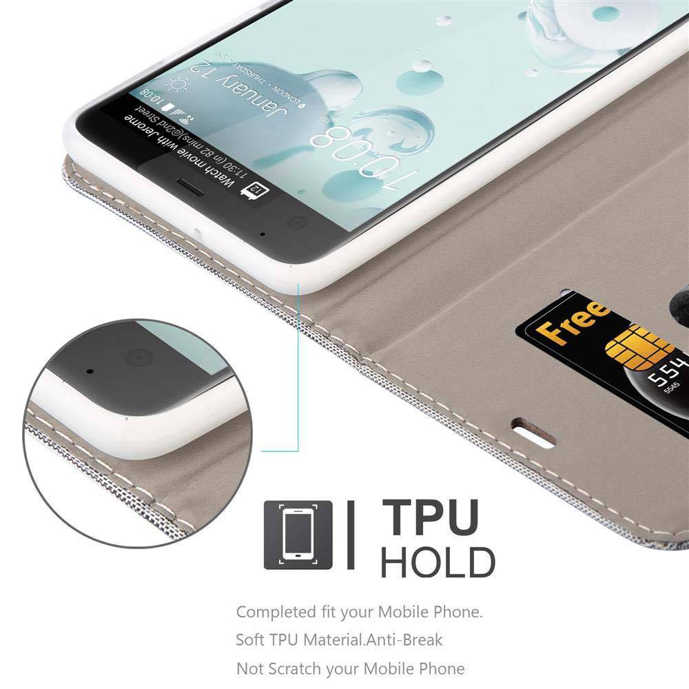 Cadorabo Hülle für HTC U ULTRA Schutzhülle in Grau Handy Hülle Etui Book Case Cover