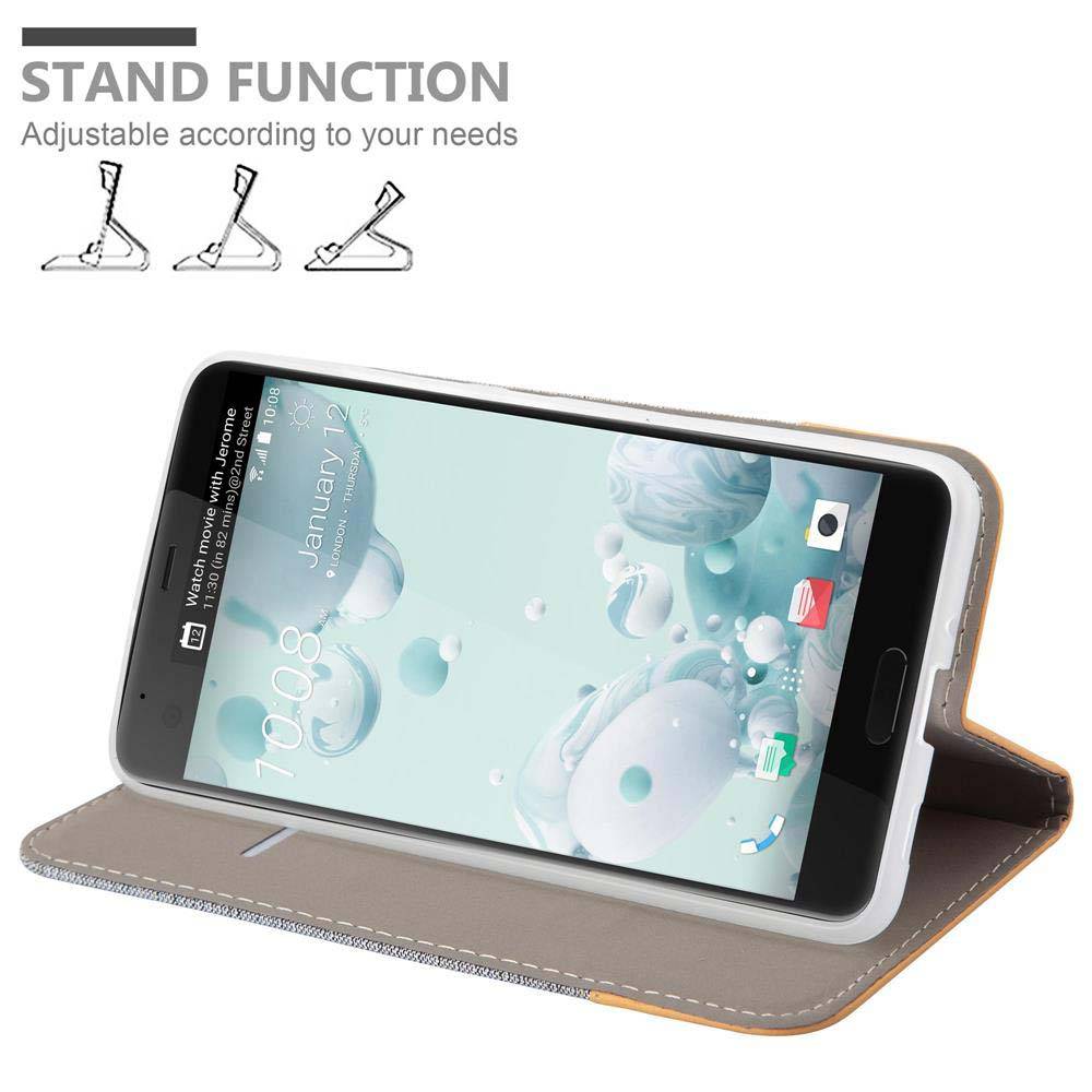Cadorabo Hülle für HTC U ULTRA Schutzhülle in Grau Handy Hülle Etui Book Case Cover