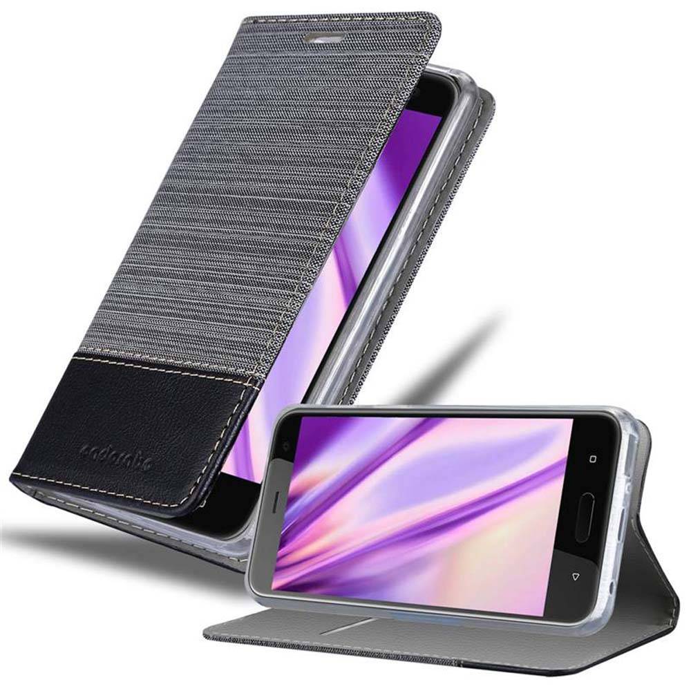 Cadorabo Hülle für HTC U11 LIFE Schutzhülle in Grau Handy Hülle Etui Book Case Cover
