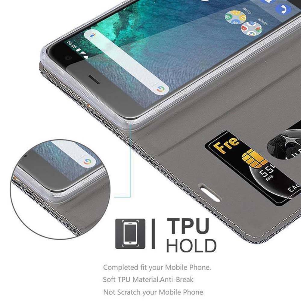Cadorabo Hülle für HTC U11 LIFE Schutzhülle in Grau Handy Hülle Etui Book Case Cover