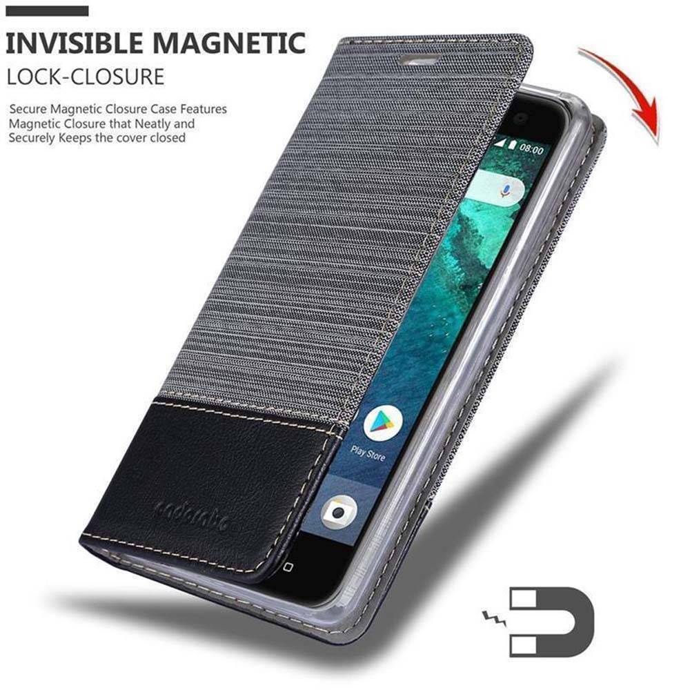 Cadorabo Hülle für HTC U11 LIFE Schutzhülle in Grau Handy Hülle Etui Book Case Cover