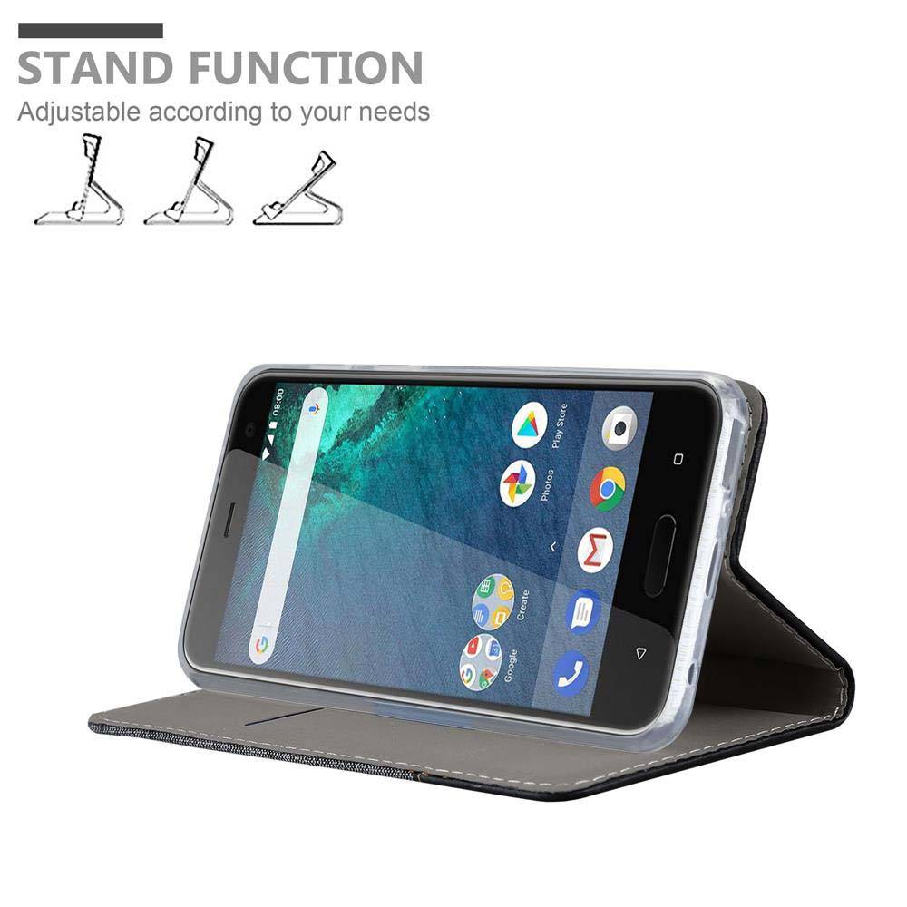 Cadorabo Hülle für HTC U11 LIFE Schutzhülle in Grau Handy Hülle Etui Book Case Cover