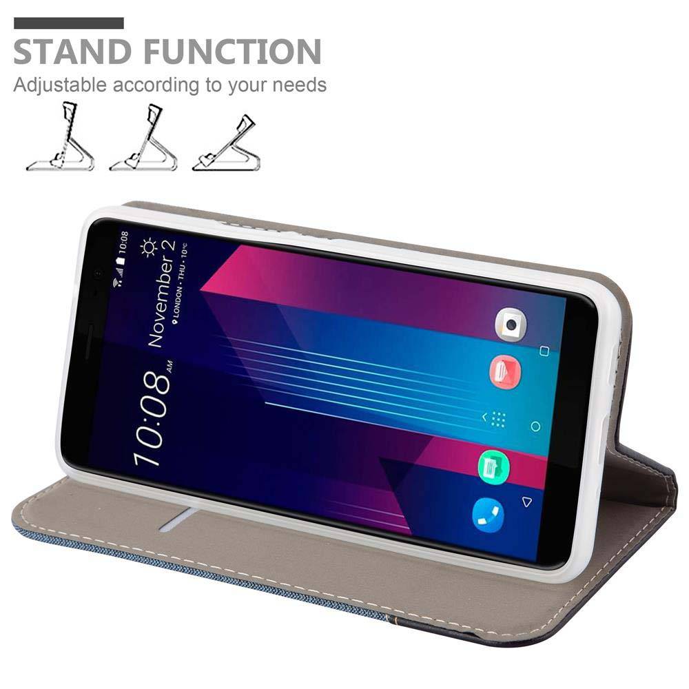 Cadorabo Hülle für HTC U11 PLUS Schutzhülle in Blau Handy Hülle Etui Book Case Cover