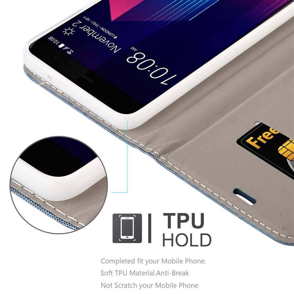 Cadorabo Hülle für HTC U11 PLUS Schutzhülle in Blau Handy Hülle Etui Book Case Cover