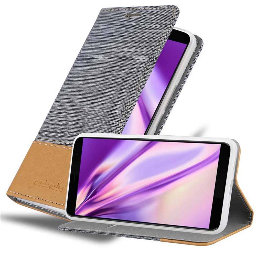 Cadorabo Hülle für HTC U11 PLUS Schutzhülle in Grau Handy Hülle Etui Book Case Cover