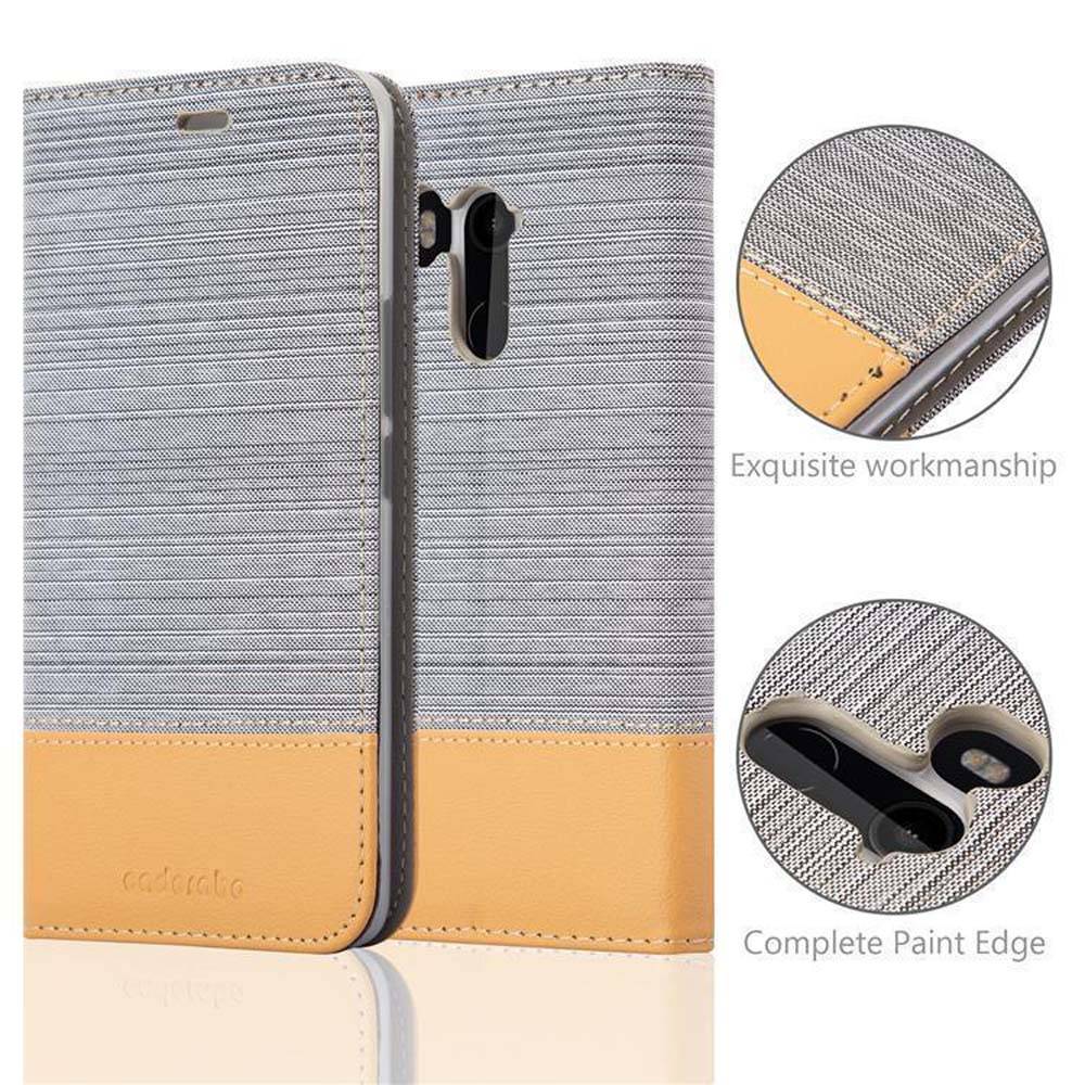 Cadorabo Hülle für HTC U11 PLUS Schutzhülle in Grau Handy Hülle Etui Book Case Cover