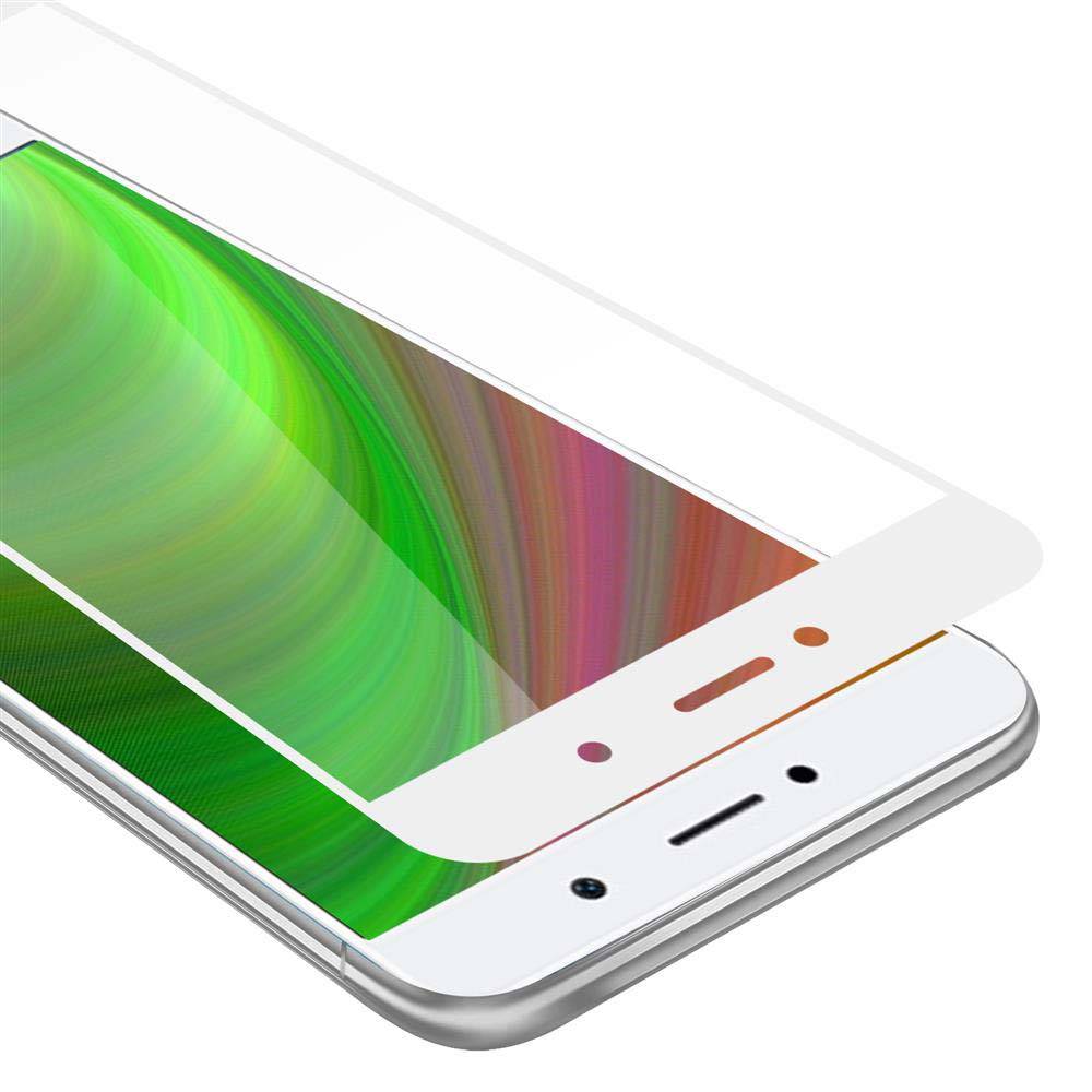 Cadorabo Panzerfolie für Huawei ENJOY 7 PLUS Schutzfolie in Weiß Vollbild Folie Tempered Display Schutzglas