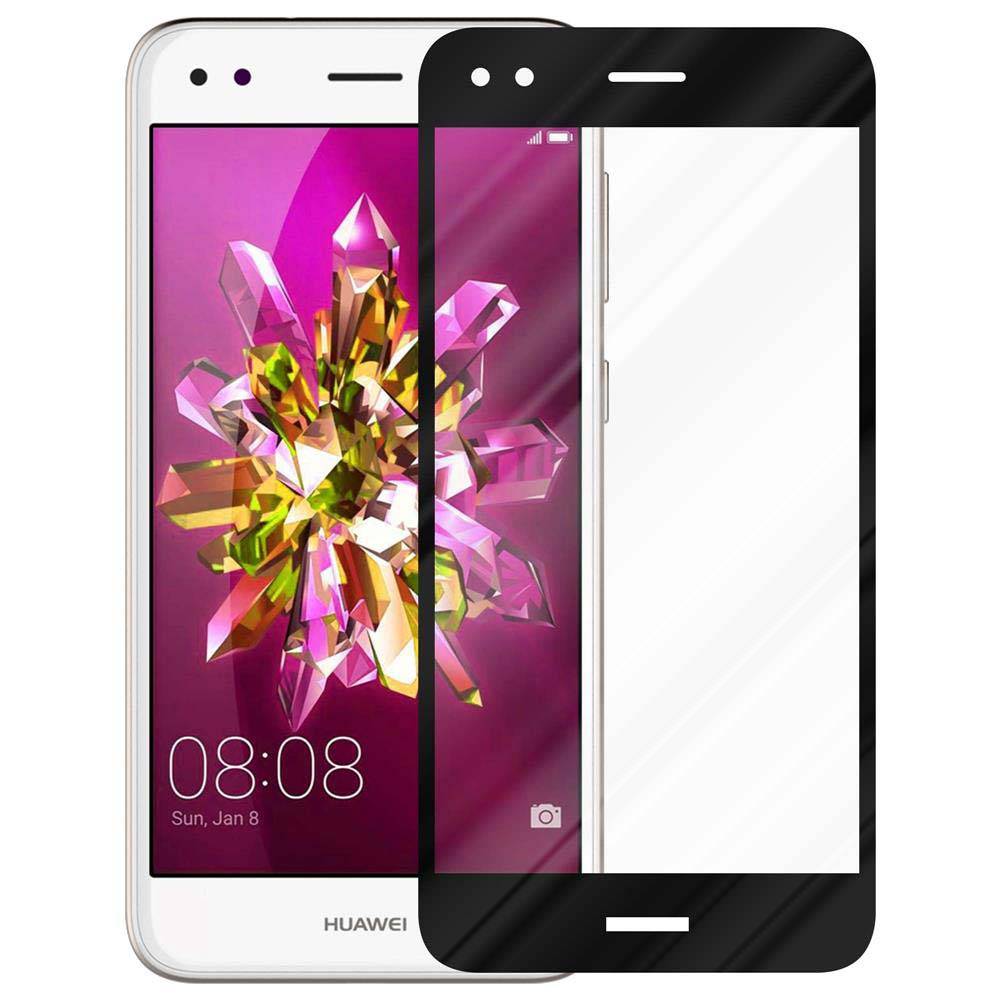 Cadorabo Panzerfolie für Huawei ENJOY 7 Schutzfolie in Schwarz Vollbild Folie Tempered Display Schutzglas