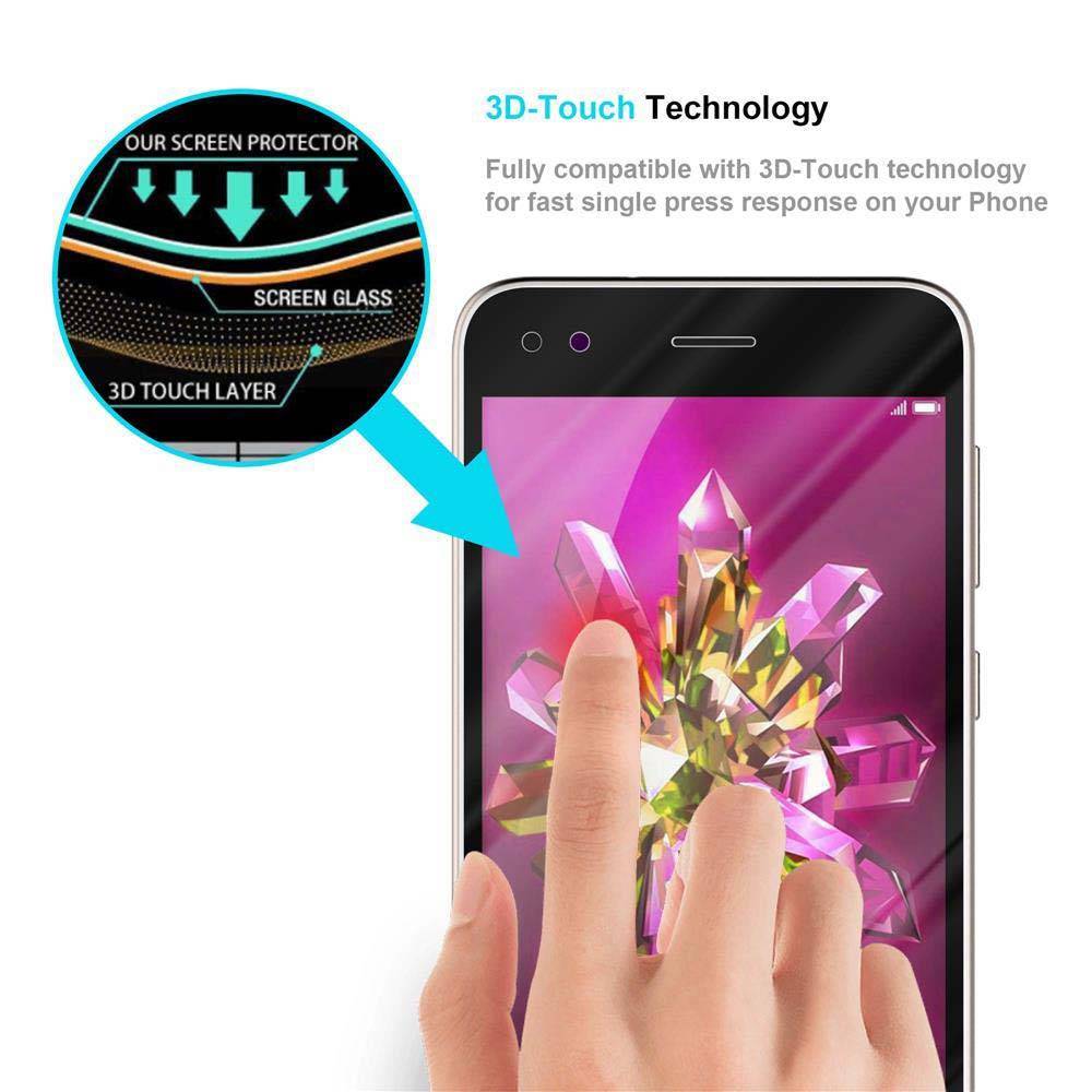 Cadorabo Panzerfolie für Huawei ENJOY 7 Schutzfolie in Schwarz Vollbild Folie Tempered Display Schutzglas