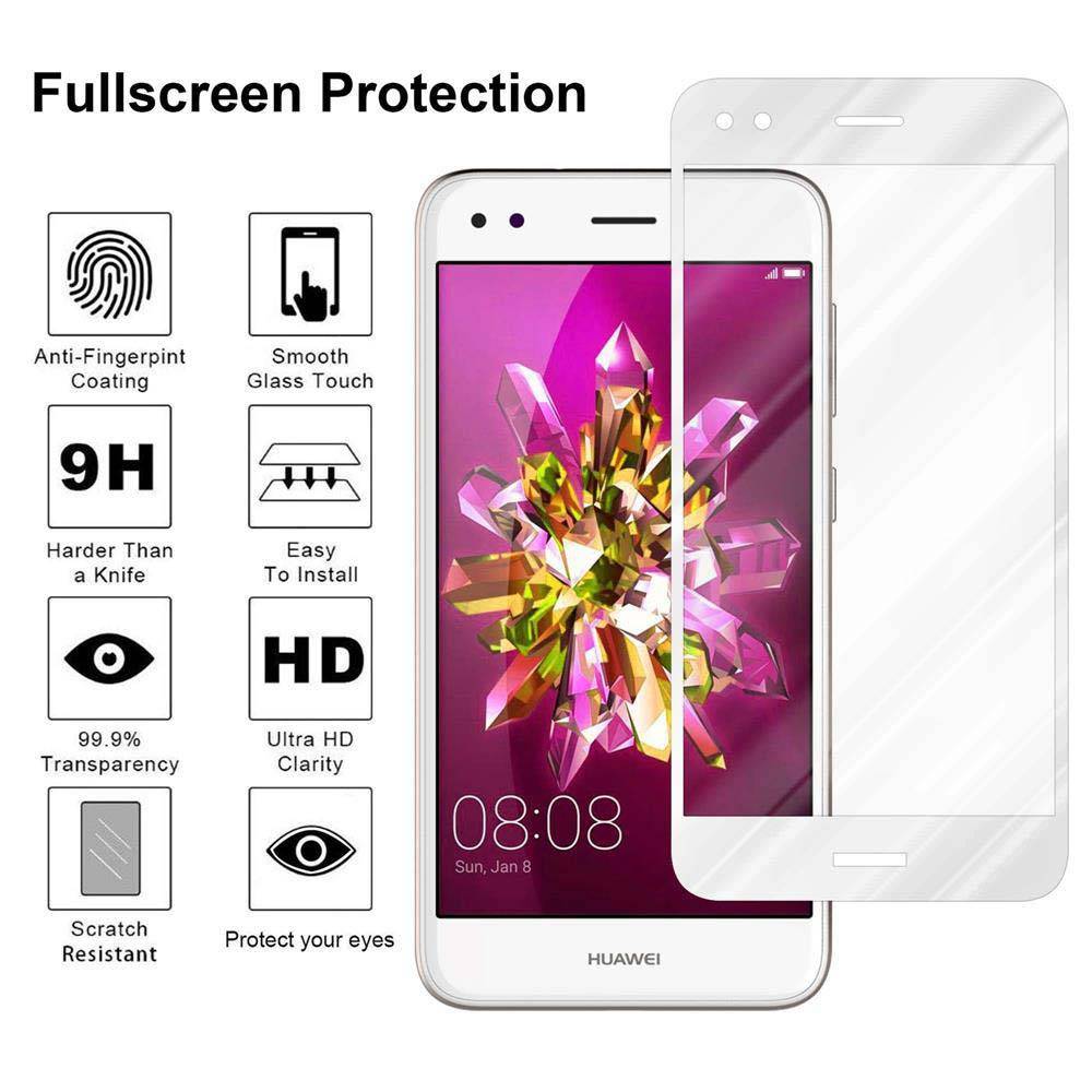 Cadorabo Panzerfolie für Huawei ENJOY 7 Schutzfolie in Weiß Vollbild Folie Tempered Display Schutzglas