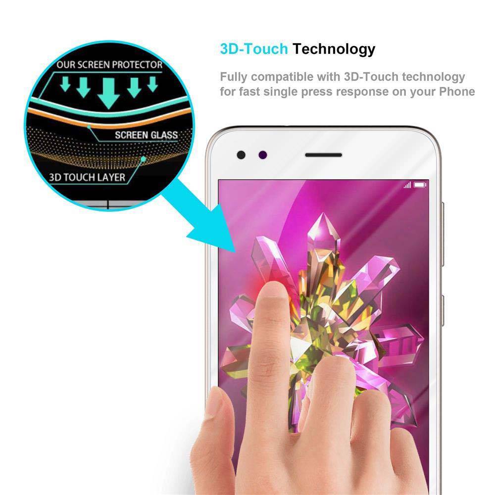 Cadorabo Panzerfolie für Huawei ENJOY 7 Schutzfolie in Weiß Vollbild Folie Tempered Display Schutzglas