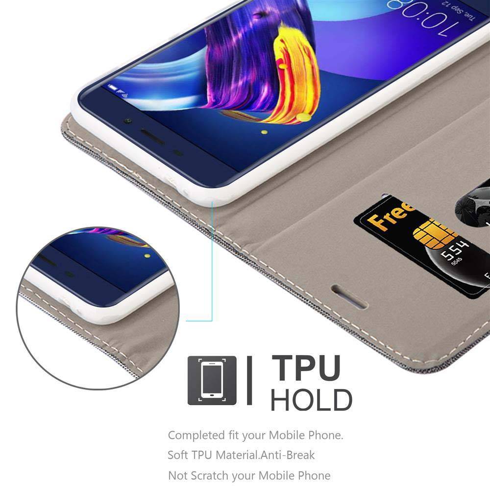 Cadorabo Hülle für Honor 6C PRO Schutzhülle in Grau Handy Hülle Etui Book Case Cover