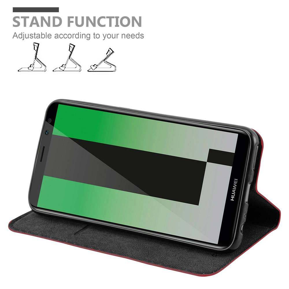 Cadorabo Hülle für Huawei MATE 10 LITE Schutz Hülle in Rot Handyhülle Etui Case Cover Magnetverschluss