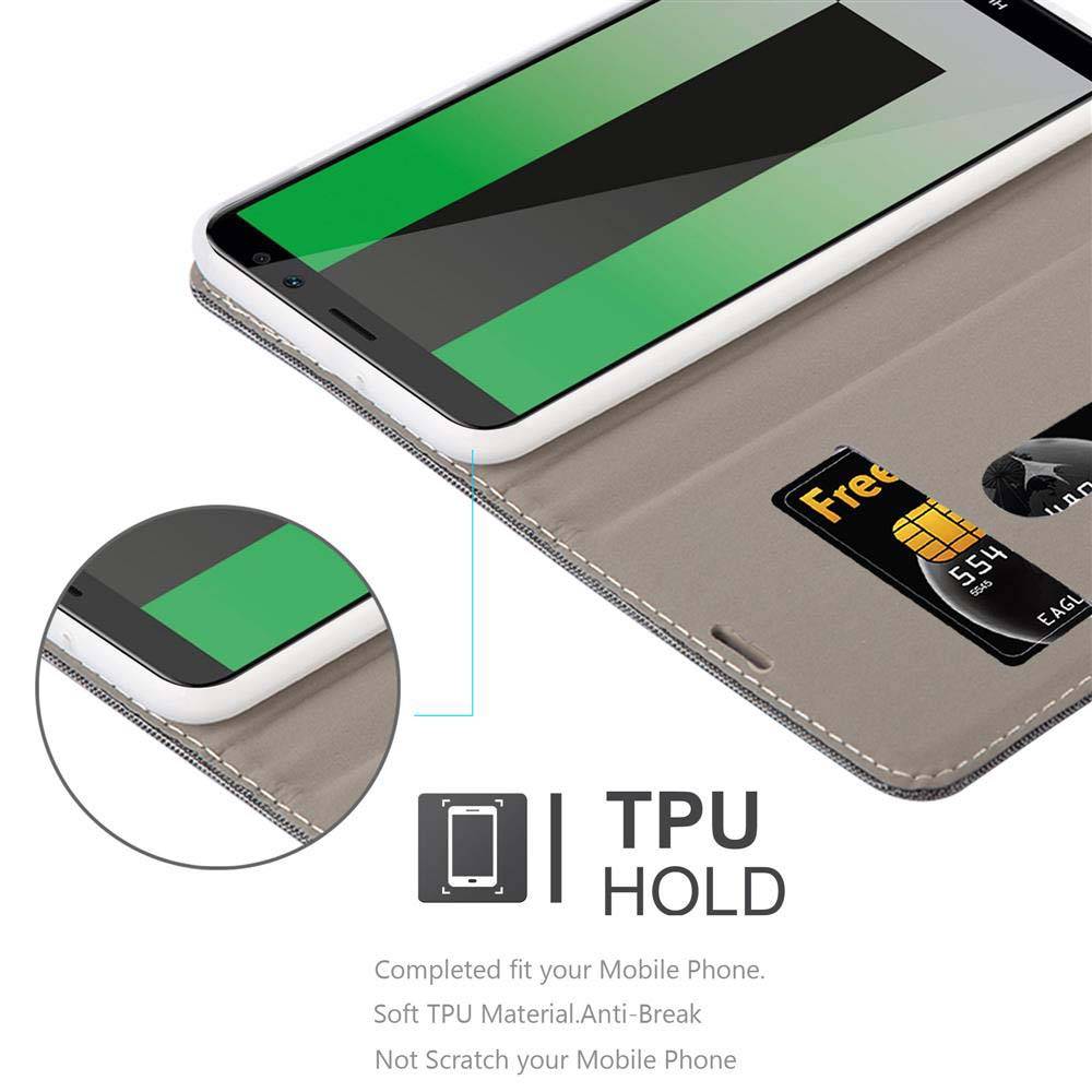 Cadorabo Hülle für Huawei MATE 10 LITE Schutzhülle in Grau Handy Hülle Etui Book Case Cover