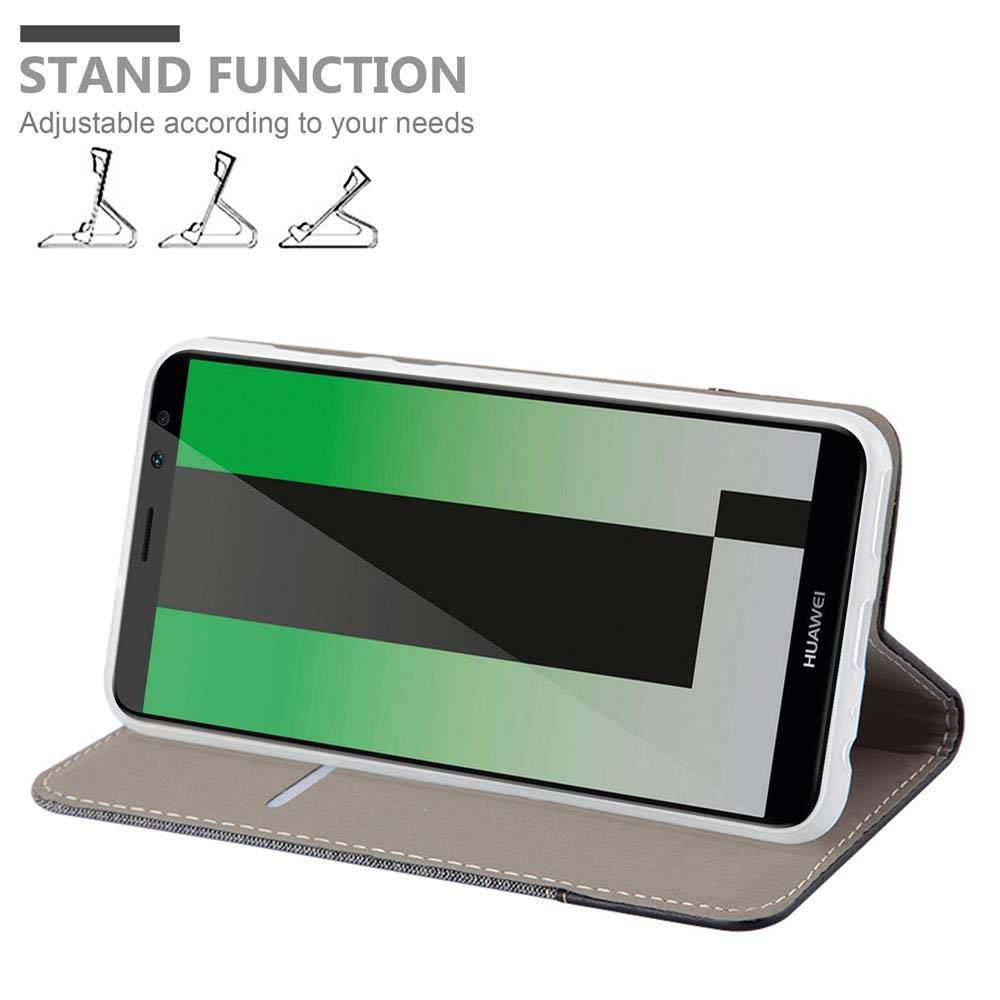Cadorabo Hülle für Huawei MATE 10 LITE Schutzhülle in Grau Handy Hülle Etui Book Case Cover
