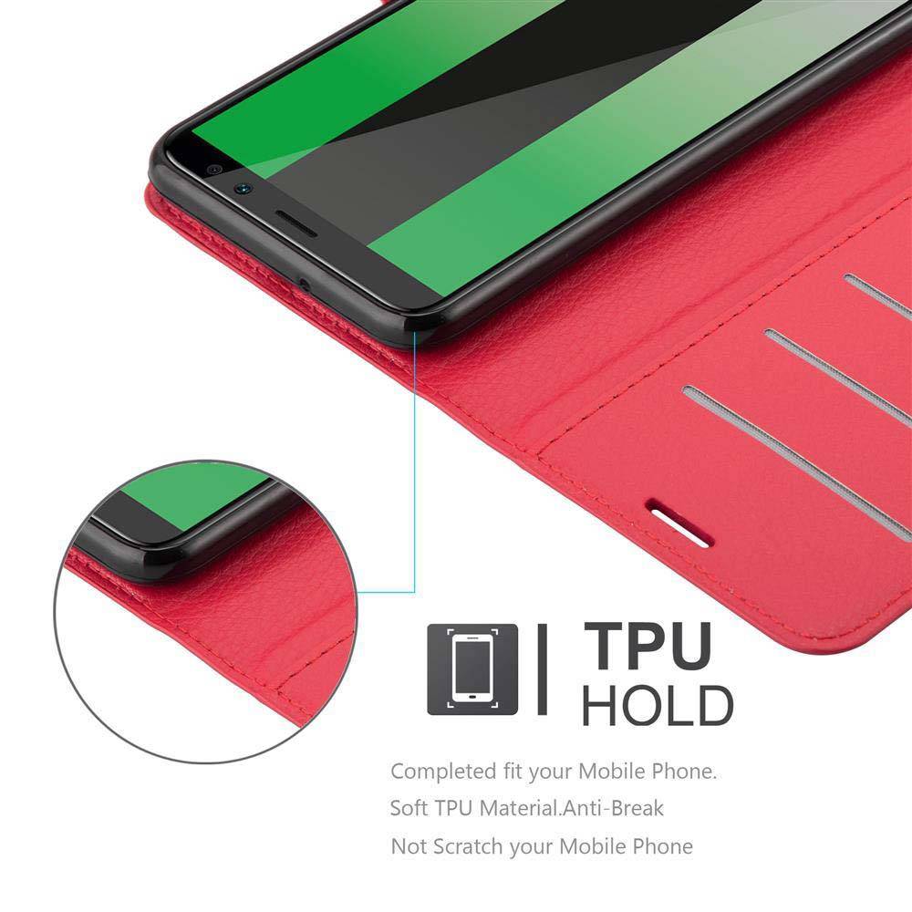 Cadorabo Hülle für Huawei MATE 10 LITE Schutz Hülle in Rot Handyhülle Etui Case Cover Magnetverschluss