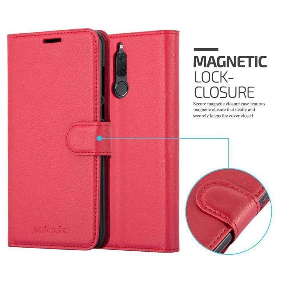Cadorabo Hülle für Huawei MATE 10 LITE Schutz Hülle in Rot Handyhülle Etui Case Cover Magnetverschluss