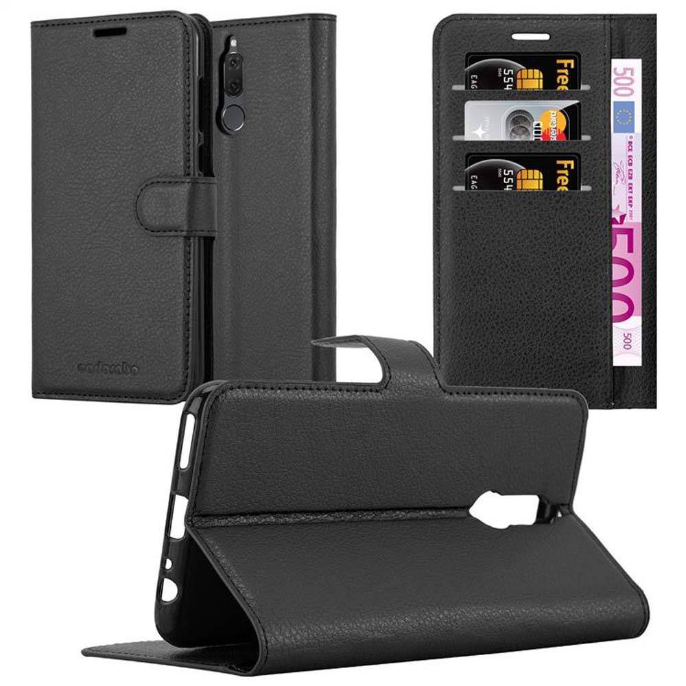 Cadorabo Hülle für Huawei MATE 10 LITE Schutz Hülle in Schwarz Handyhülle Etui Case Cover Magnetverschluss