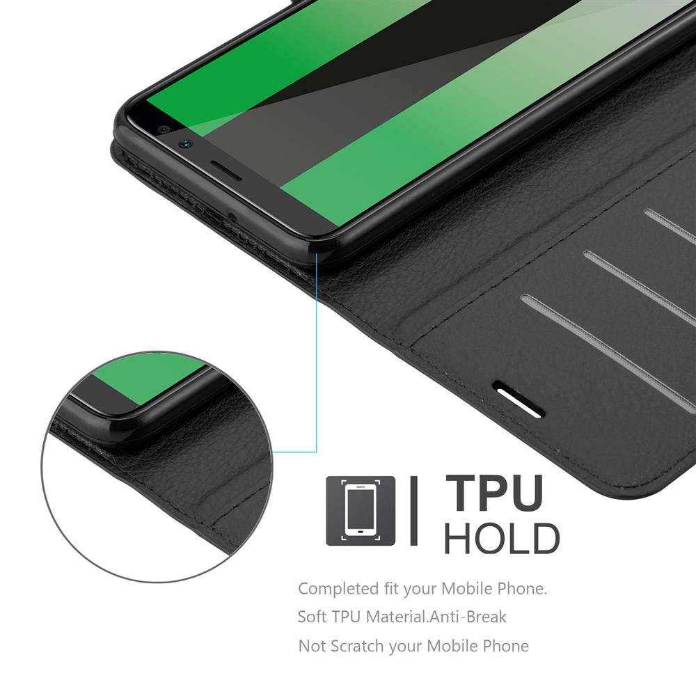 Cadorabo Hülle für Huawei MATE 10 LITE Schutz Hülle in Schwarz Handyhülle Etui Case Cover Magnetverschluss