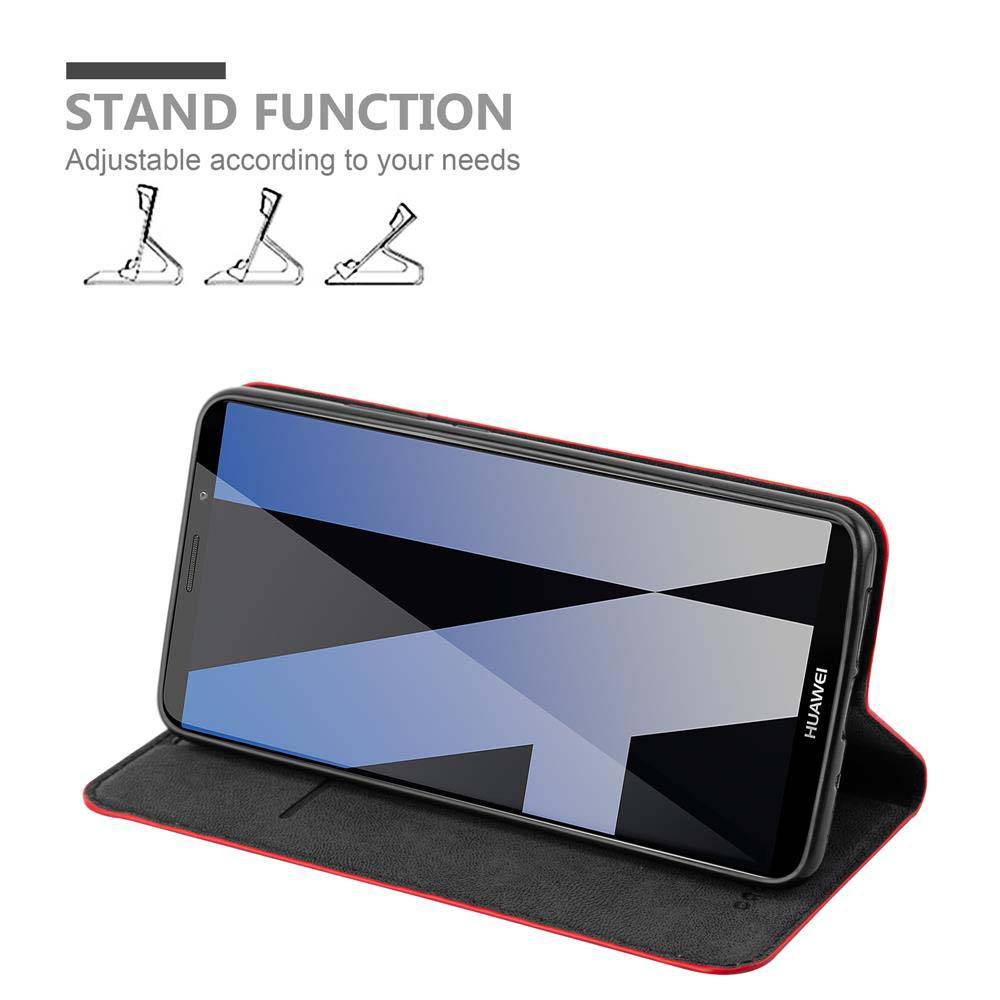 Cadorabo Hülle für Huawei MATE 10 PRO Schutz Hülle in Rot Handyhülle Etui Case Cover Magnetverschluss