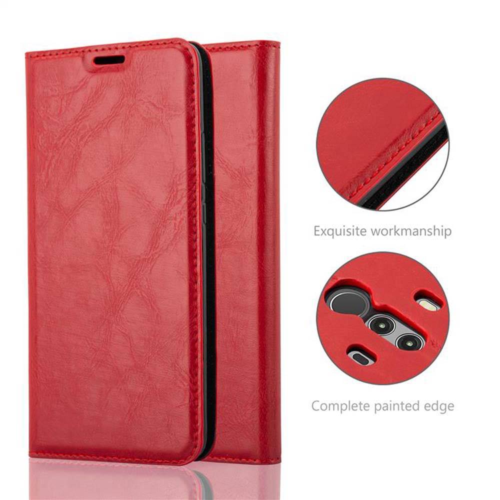 Cadorabo Hülle für Huawei MATE 10 PRO Schutz Hülle in Rot Handyhülle Etui Case Cover Magnetverschluss