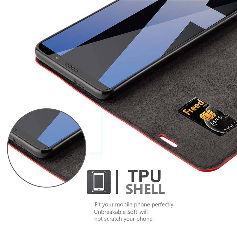 Cadorabo Hülle für Huawei MATE 10 PRO Schutz Hülle in Rot Handyhülle Etui Case Cover Magnetverschluss