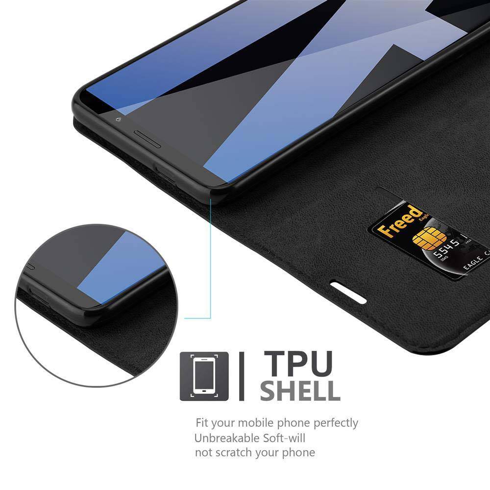 Cadorabo Hülle für Huawei MATE 10 PRO Schutz Hülle in Schwarz Handyhülle Etui Case Cover Magnetverschluss