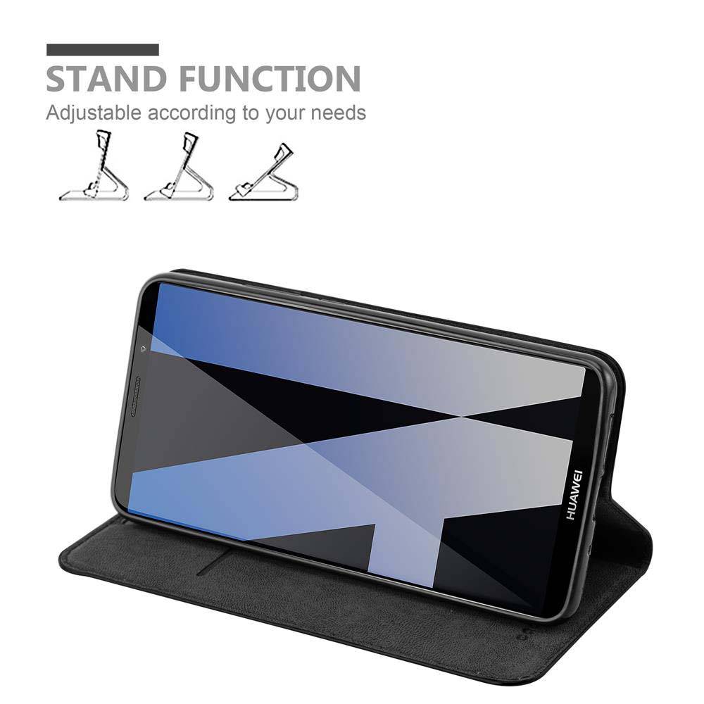 Cadorabo Hülle für Huawei MATE 10 PRO Schutz Hülle in Schwarz Handyhülle Etui Case Cover Magnetverschluss