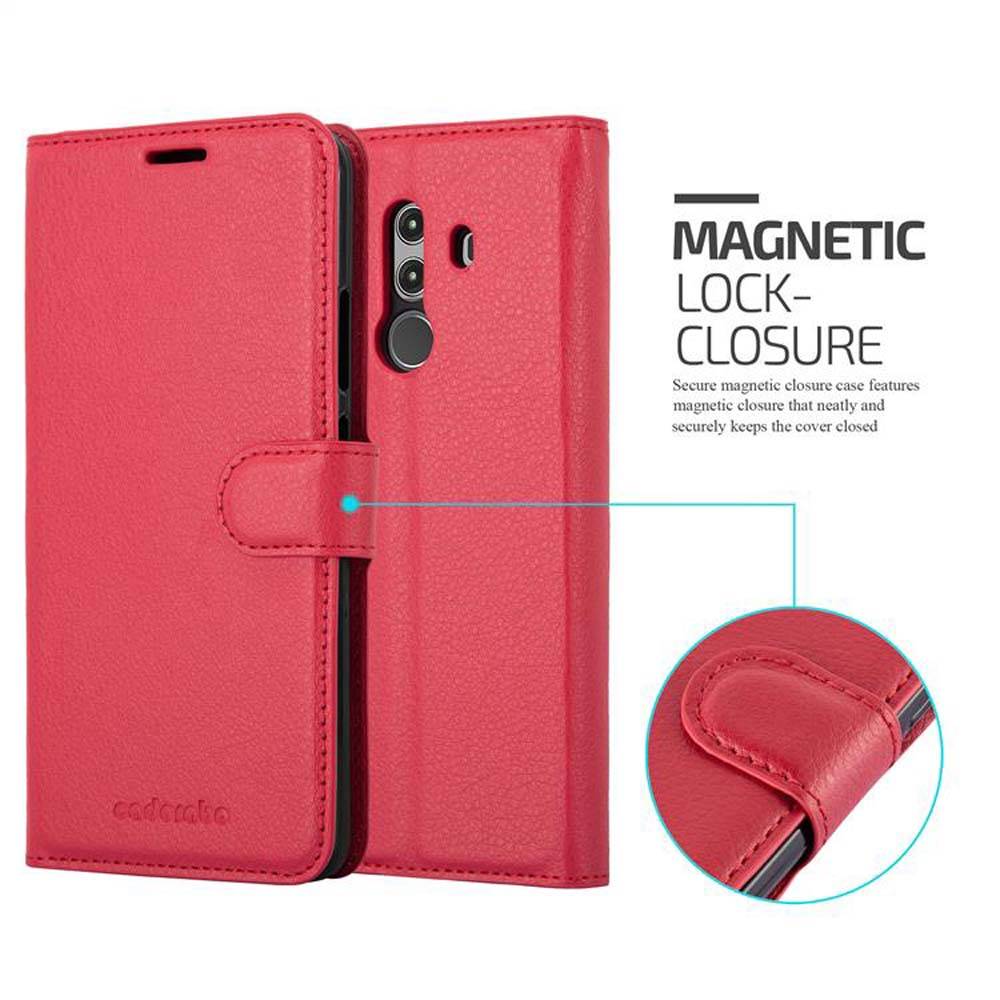 Cadorabo Hülle für Huawei MATE 10 PRO Schutz Hülle in Rot Handyhülle Etui Case Cover Magnetverschluss