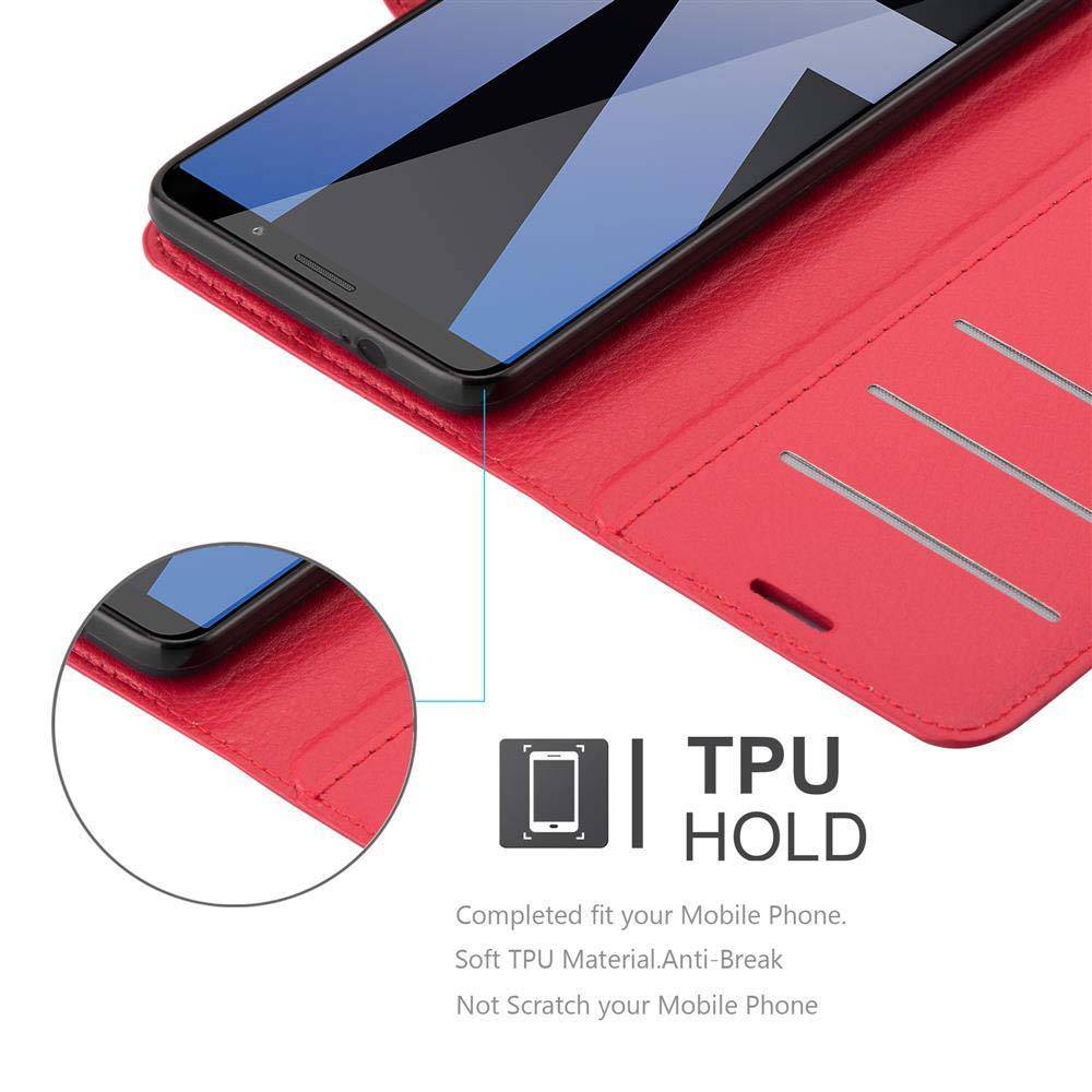 Cadorabo Hülle für Huawei MATE 10 PRO Schutz Hülle in Rot Handyhülle Etui Case Cover Magnetverschluss