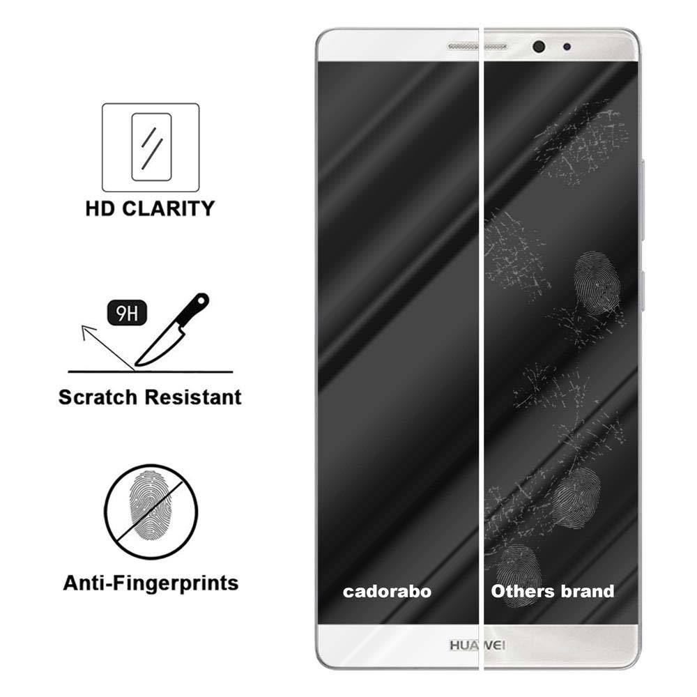 Cadorabo Panzerfolie für Huawei MATE 8 Schutzfolie in Weiß Vollbild Folie Tempered Display Schutzglas