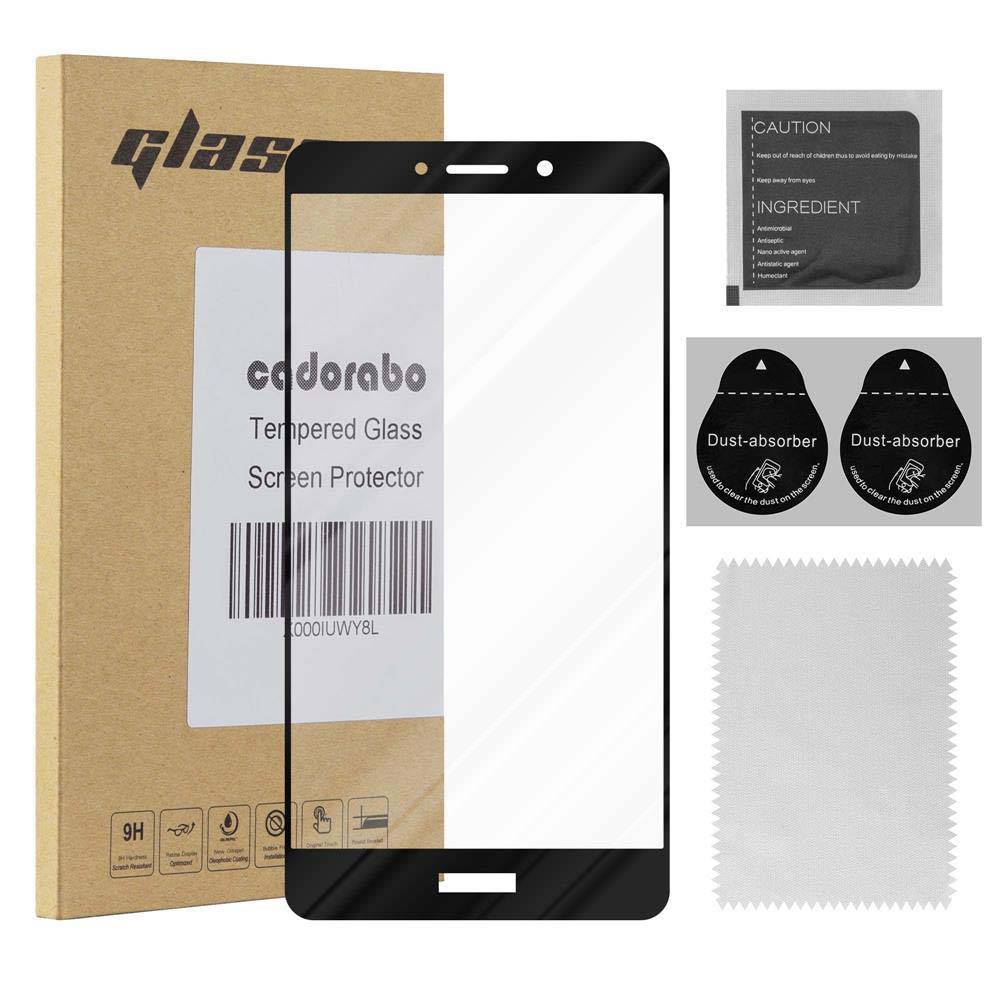 Cadorabo Panzerfolie für Huawei MATE 9 LITE / Honor 6X Schutzfolie in Schwarz Vollbild Folie Tempered Display Schutzglas