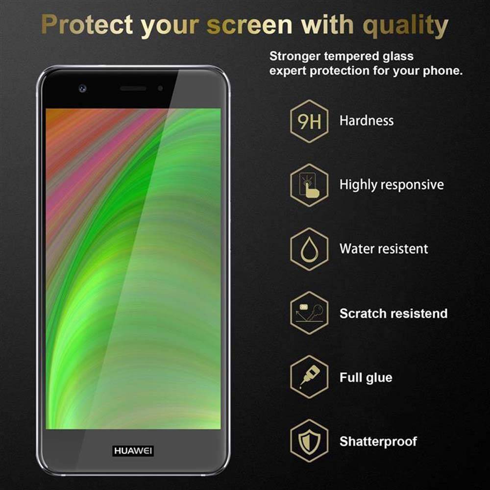 Cadorabo Panzerfolie für Huawei NOVA Schutzfolie in Schwarz Vollbild Folie Tempered Display Schutzglas